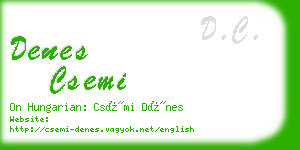 denes csemi business card